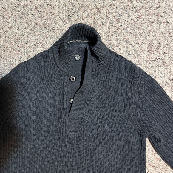 H&M Men’s Dark Gray Polo Cotton Sweater Size S – Classic Knit Pullover - Picture 4 of 14